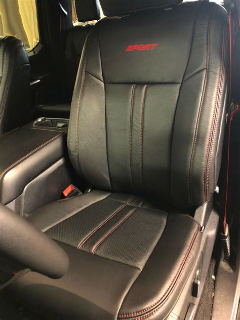ford   xlt supercrew katzkin leather seat covers black sport red ebay