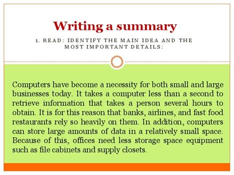 writing  summary