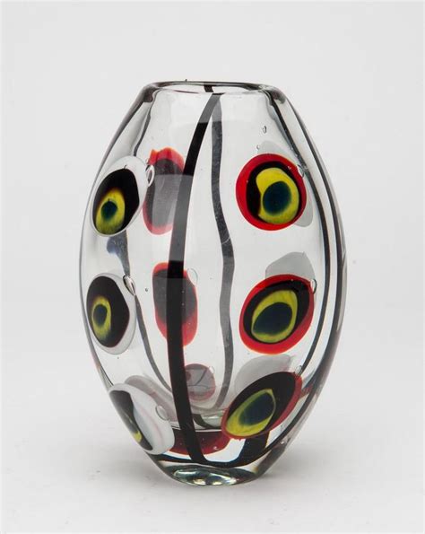 1950s Italian Murano Art Glass Vase 18 Cm Venetian Murano Glass