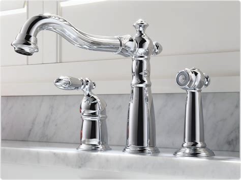 delta  dst victorian single handle widespread kitchen faucet  matching side sprayer