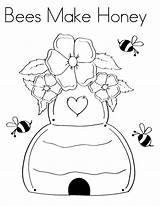 Coloring Honey Bees sketch template