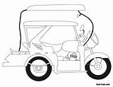 Tricycle Philippine Jeepney Getdrawings Outline sketch template