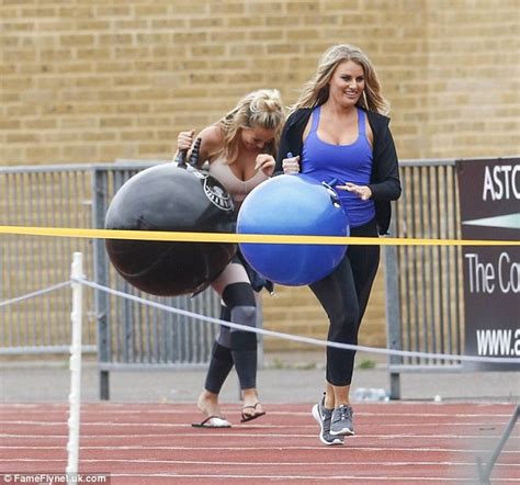 Towie S Kate Wright And Danielle Armstrong Bounce On Space Hoppers For