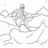 Coloring Pages Winter Sports Surfnetkids Snowboarder sketch template