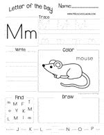 letter  preschool printables