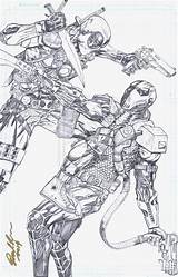Deathstroke Deadpool sketch template
