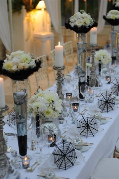 spooky  elegant halloween wedding table settings