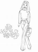 Coloring Barbie Pages Cartoon Kids Popular sketch template