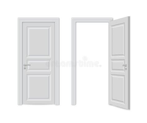 open  close realistic door stock illustration illustration