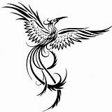 Tribal Phoenix Tattoo Bird Coloring Designs Long Tail Tattoos Pages Pheonix Simple Beautiful Tattoowoo Unique sketch template