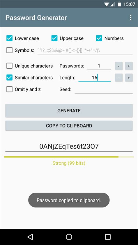 password generator  droid   open source android app repository
