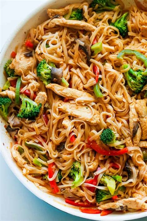 chicken stir fry  rice noodles  minute meal