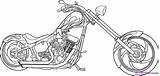 Motorcycle Drawing Chopper Draw Coloring Pages Drawings Step Motorbike Motorcycles Outline Harley Davidson Motorbikes Dragoart Sketch Pdf Online Bike Easy sketch template