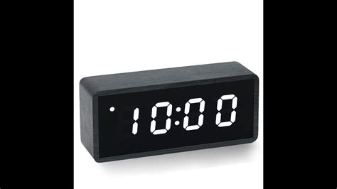 digital wooden alarm clock setting instruction youtube