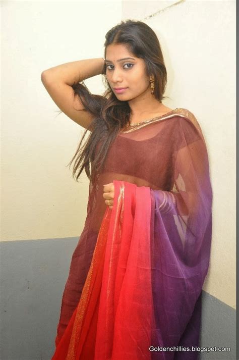 Upcoming Actress Mithuna Waliya Hot Saree Stills Gallery