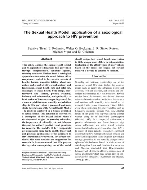 Pdf The Sexual Health Model Application Of Sexological Approach To
