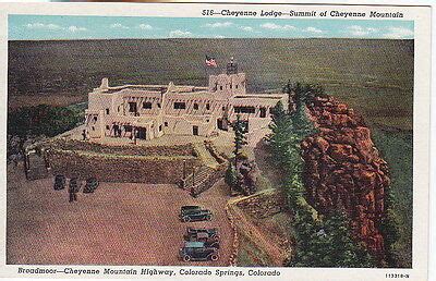 cheyenne lodge cheyenne mountain colorado springs  linen postcard