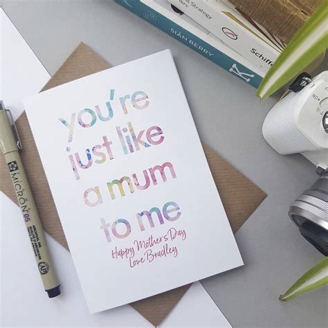 Just Like A Mum To Me Mother S Day Card Step Mum By Rich Little