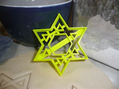 star of david hebrew shield jewish symbol judaism cookie cutter usa pr3286