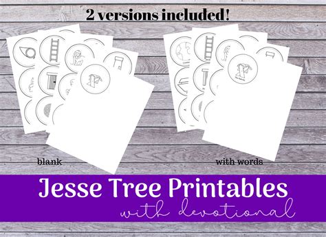 jesse tree bundle printable jesse tree ornaments  devotional