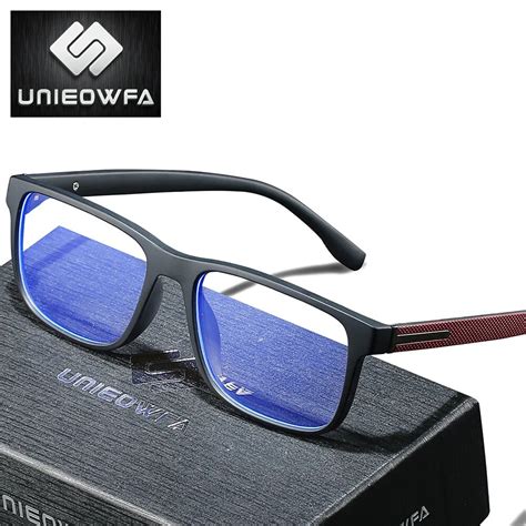 Unieowfa Photochromic Prescription Glasses Men Optical Blue Light
