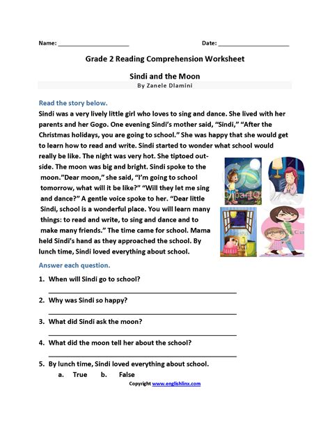 grade reading comprehension worksheets   tutoreorg