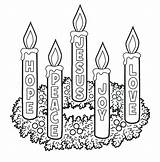 Advent Christmas Wreaths sketch template