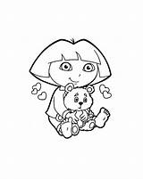 Dora Explorer Coloring Pages Kids Funny Colouring sketch template