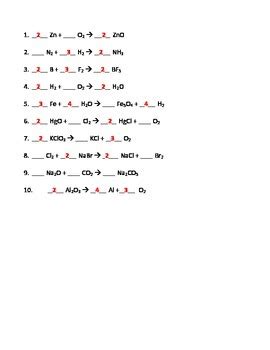 balancing chemical equations worksheet google  option tpt