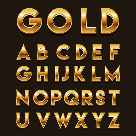 gold alphabet letters  numbers  black background