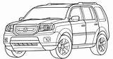 Honda Coloring Pilot Pages Car Drawing Truck Ridgeline Printable Print Cars Cartoon Boys Choose Board sketch template