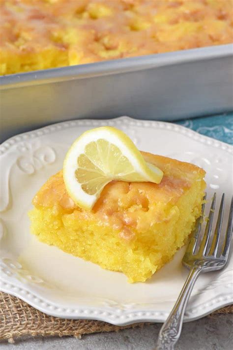 easy lemon poke cake  lemon glaze adventures  mel