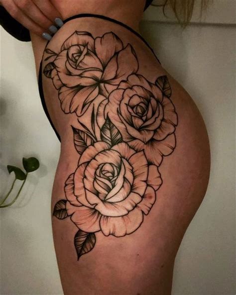 50 Tempting And Attractive High Thigh Floral Tattoo Designs For You