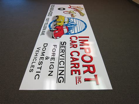 finished  long sign   tall vehicle care exterior tall signs