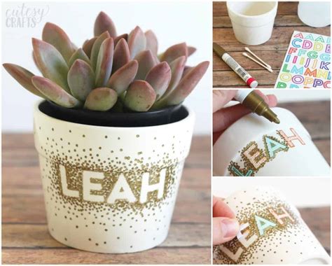 sharpie diy dot flower pot craft diy candy