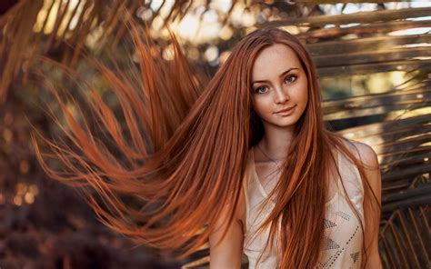 Lovely Girl Portrait Freckles Redhead Hair Wallpaper