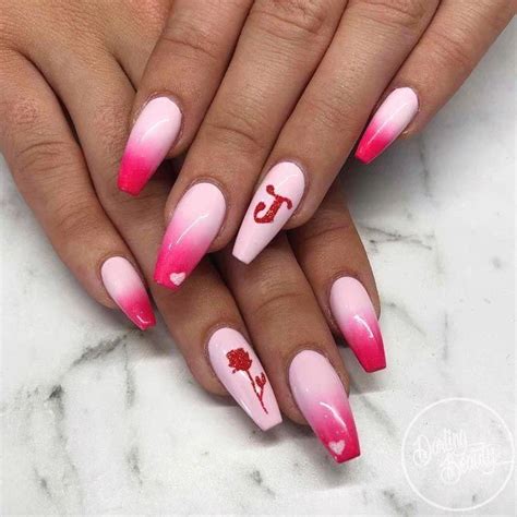 Neon Pink Ombre With Glitter Accent 35 Bright Neon Colors Ombre Nails