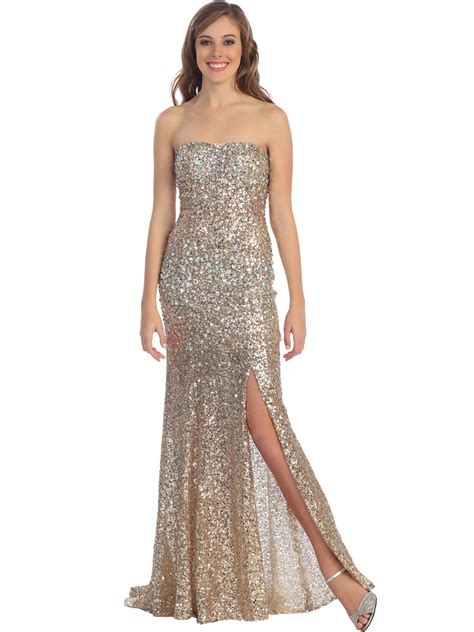 Strapless Sequin Prom Dress Sung Boutique L A
