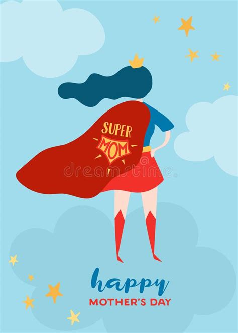 mothers day greeting card  super mom superhero mother character