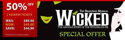 broadway musical wicked    topbargains