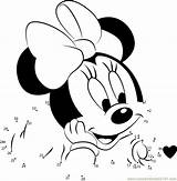 Minnie Myszka Cuteness Coloring Druku Kolorowanka Polacz sketch template