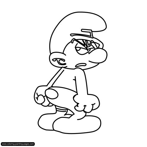 grouchy smurf coloring pages  open coloring pages