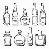 Alcohol Bottles Bottle Drawing Illustration Vector Whiskey Collection Getdrawings Depositphotos sketch template