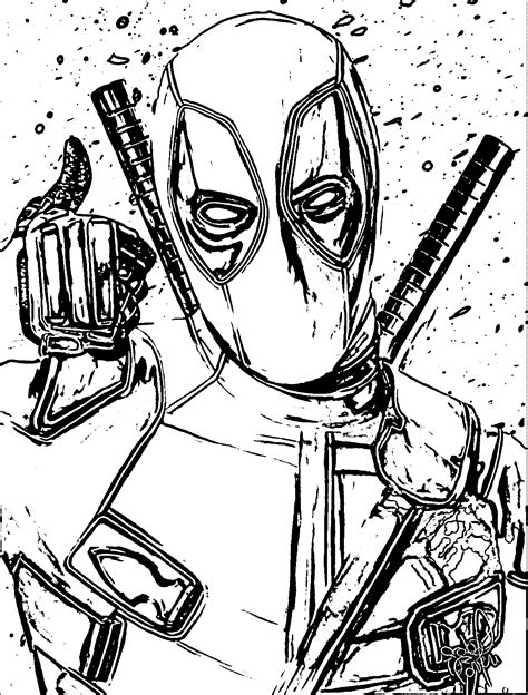 coloring pages  deadpool coloring home