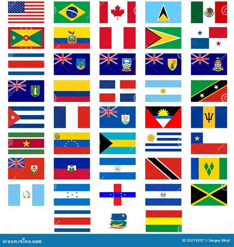 banderas de los paises de america fotografia de archivo libre de