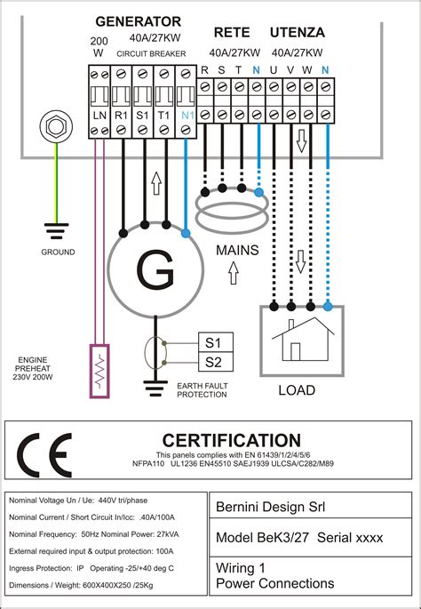 diesel generator control panel wiring diagram ac connections