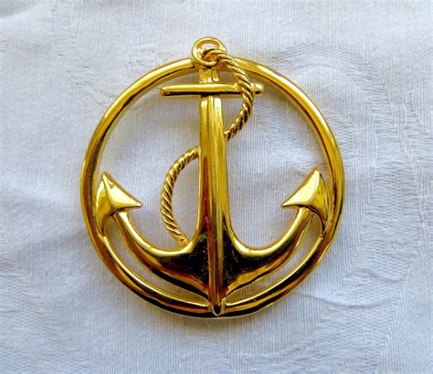 Napier Anchor Brooch Nautical Anchor Pin Vintage Nautical Jewelry