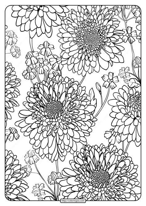 printable flower pattern coloring page  printable flower pattern