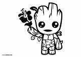 Groot Coloring Baby Pages Cute Guardians Galaxy Printable Kids Color Template Popular Templates sketch template