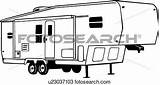 Rv Clipart Wheel Fifth Trailer Camper Clip Coloring Campers Sketch 5th Drawing Pages Vehicle Sketches Vector Camping Signs Clipground Motorhome sketch template